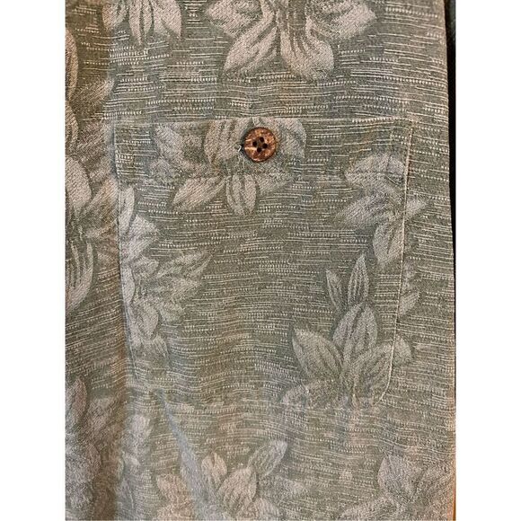 Island Shores Shirt Mens XXL Washable Silk Short Sleeve Green Breathable (0390) - Picture 3 of 6